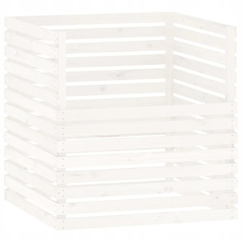 Balts kompostētājs 100x100x102 cm masīvkoka