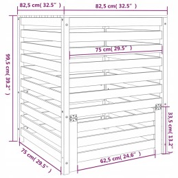 Composter white 82 5x82 5x99 5 cm solid wood