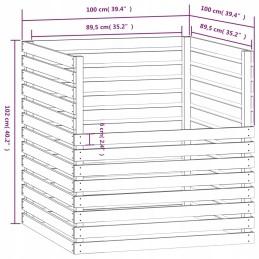 Composter 100x100x102 cm solid pine wood