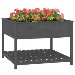 Vidaxl lillepott riiuliga, hall, 111,5x111,5x81 cm, täismännipuit