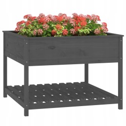 Vidaxl lillepott riiuliga, hall, 111,5x111,5x81 cm, täismännipuit