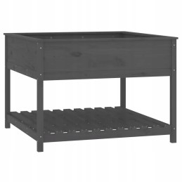 Vidaxl puķu pods ar punktiem pelēks 111 5x111 5x81 cm priedes masīvkoks