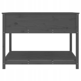 Vidaxl Planter with Shelf Grey 111 5x111 5x81 cm Solid Pine Wood