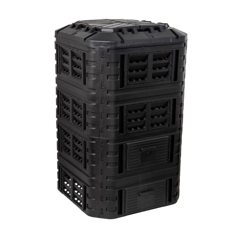 Plastmasas dārza kompostētājs 1260 l, melns
