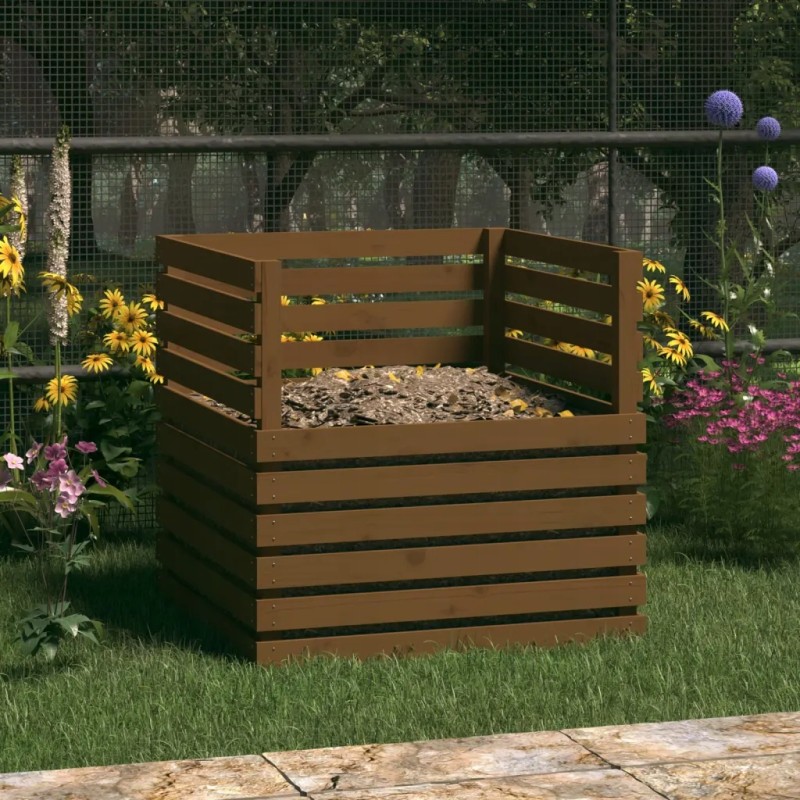 Honey composter brown 80x80x78 cm solid wood