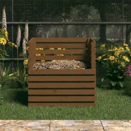Honey composter brown 80x80x78 cm solid wood