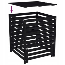 Black composter 82 5x82 5x99 5 cm solid pine wood
