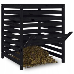 Black composter 82 5x82 5x99 5 cm solid pine wood