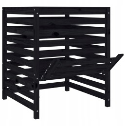 Black composter 82 5x82 5x99 5 cm solid pine wood