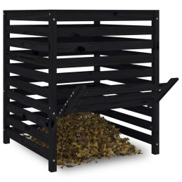 Black composter 82 5x82 5x99 5 cm solid pine wood