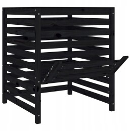 Black composter 82 5x82 5x99 5 cm solid pine wood