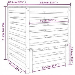 Black composter 82 5x82 5x99 5 cm solid pine wood