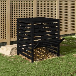 Black composter 82 5x82 5x99 5 cm solid pine wood