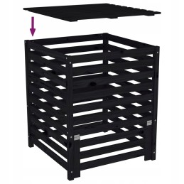 Black composter 82 5x82 5x99 5 cm solid pine wood