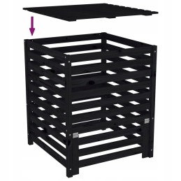Black composter 82.5x82.5x99.5cm pine wood