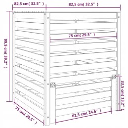 Melns kompostētājs 82.5x82.5x99.5cm priedes koks