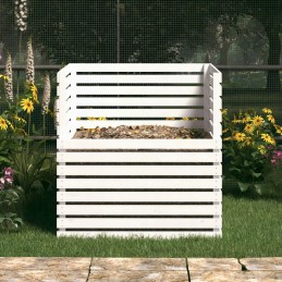 Vidaxl Composter White 100x100x102 cm Solid Pine Wood