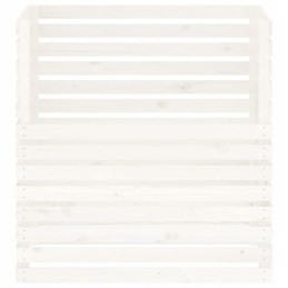 Vidaxl kompostētājs balts 100x100x102 cm priedes masīvkoks