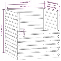 Vidaxl kompostētājs balts 100x100x102 cm priedes masīvkoks