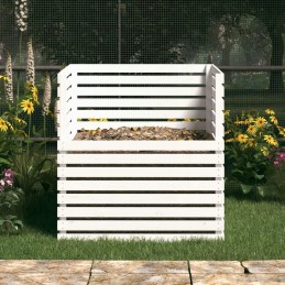 Vidaxl Composter White 100x100x102 cm Solid Pine Wood