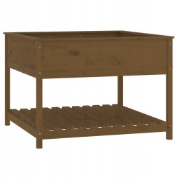 Vidaxl puķu pods ar plauktu, medus brūns, 111,5x111,5x81 cm, priedes koks