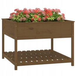 Vidaxl lillepott riiuliga, meepruun, 111,5x111,5x81 cm, männipuit