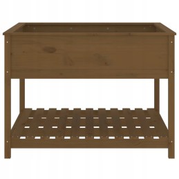 Vidaxl puķu pods ar plauktu, medus brūns, 111,5x111,5x81 cm, priedes koks