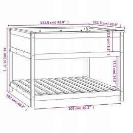Vidaxl lillepott riiuliga, meepruun, 111,5x111,5x81 cm, männipuit