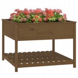Vidaxl lillepott riiuliga, meepruun, 111,5x111,5x81 cm, männipuit