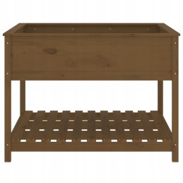 Vidaxl puķu pods ar plauktu, medus brūns, 111,5x111,5x81 cm, priedes koks