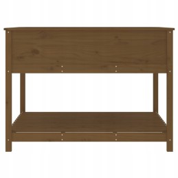 Vidaxl puķu pods ar plauktu, medus brūns, 111,5x111,5x81 cm, priedes koks
