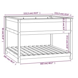 Vidaxl Planter with Shelf Honey Brown 111.5x111.5x81 cm Pinewood