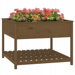 Vidaxl puķu pods ar polkas medus brūns 111 5x111 5x81 cm priedes koks