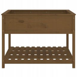 Vidaxl puķu pods ar polkas medus brūns 111 5x111 5x81 cm priedes koks