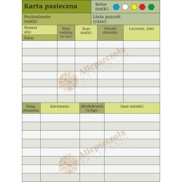 Siūlome bitininkystės kortelę - 1 vnt. - labai geras gaminys įrašymo darbams prie šeimos - atsparus oro sąlygoms, ilgaamžis, pla