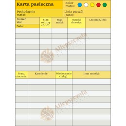 Siūlome bitininkystės kortelę - 1 vnt. - labai geras gaminys įrašymo darbams prie šeimos - atsparus oro sąlygoms, ilgaamžis, pla