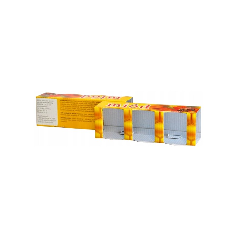We offer a decorative honey box for 3 jars of 35 ml, great for a gift - a very good Polish product