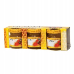 We offer a decorative honey box for 3 jars of 35 ml, great for a gift - a very good Polish product