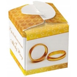 Siūlome dekoratyvinę medaus dėžutę 1 indeliui po 30 arba 35 ml, puikiai tinka dovanai - labai geras lenkiškas gaminys