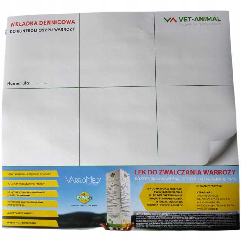 Apatinis įdėklas aviliui, skirtas kovoti su varozės išskyrimu, 30cmx28cm