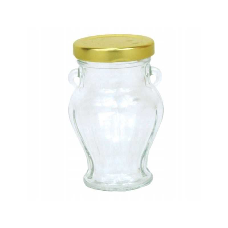 Siūlome 106 ml dekoratyvinį indelį - su metaliniu dangteliu - labai geras indelis dovanai!