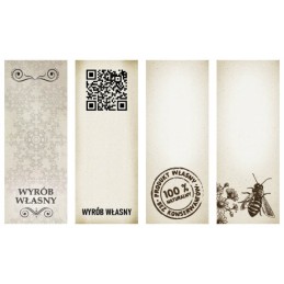 16 vienetų 23x60 mm lipnios juostelės buteliams ir stiklainiams