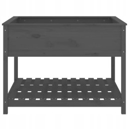 Flowerpot with shelf gray 111 5x111 5x81 cm solid wood