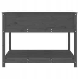 Flowerpot with shelf gray 111 5x111 5x81 cm solid wood