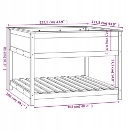 Flowerpot with shelf gray 111 5x111 5x81 cm solid wood