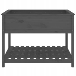 Flowerpot with shelf gray 111 5x111 5x81 cm solid wood