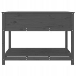 Flowerpot with shelf gray 111 5x111 5x81 cm solid wood