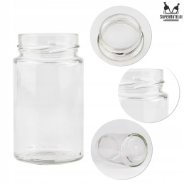 Stiklinis 245 ml indas konservams, medui, uogienei, agurkams