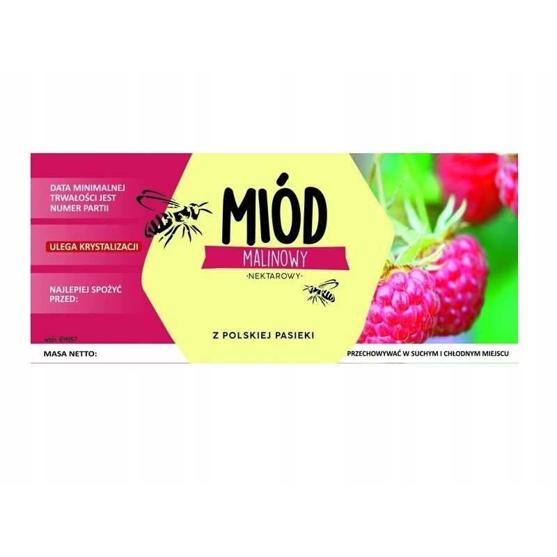 Lipni etiketė aviečių medui