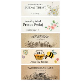 16 vnt lipdukų stiklainiams 40ml 60x23, spauda, padėkos dovana